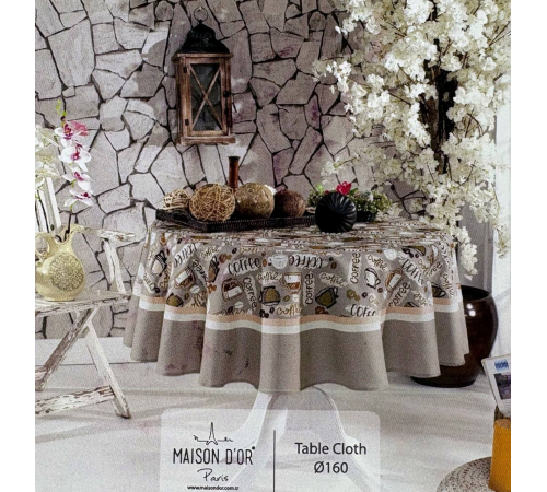 Garden Coffe grey серый скатерть Maison Dor 160 см