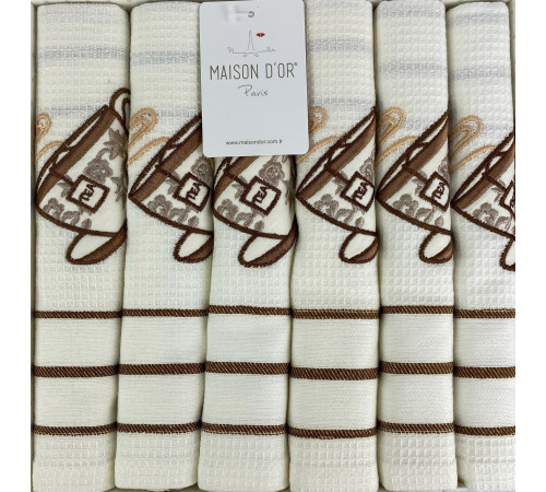 Ekose 50×70 см ванильный полотенца Maison D'or