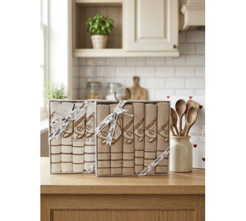 Ekose 50×70 см ванильный полотенца Maison D'or