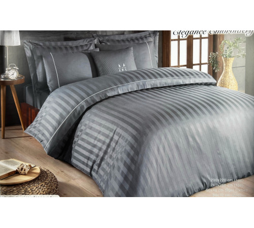 Elegance Embrodery двуспальное постельное белье Maison D'or серый 