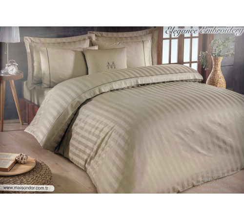Elegance Embrodery двуспальное постельное белье Maison D'or бежевый 