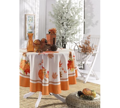 Garden Pumpkin оранжевый скатерть Maison Dor 160 см 