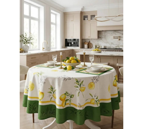 Garden Green Lemon зеленый скатерть Maison Dor 160 см 