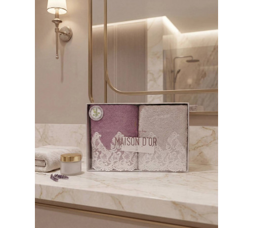 Набор полотенец Jasmin 50x100 см капучино-сирень Maison D'or 