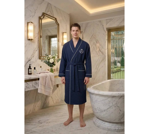 Karius мужской халат Maison D'or синий
