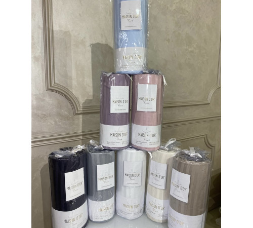 Satin-Led 180x200 +28см полутороспальный простынь на резинке с наволочками розовый
