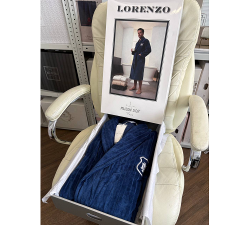 Lorenzo мужской халат Maison D'or синий
