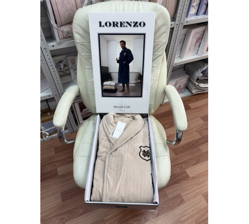 Lorenzo мужской халат бежевый