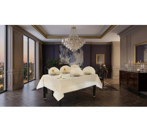 Magnole ванильный 160×320 см скатерть Maison Dor 