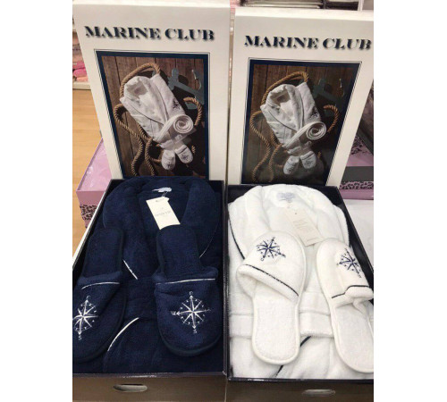 Marine Club мужской халат белый