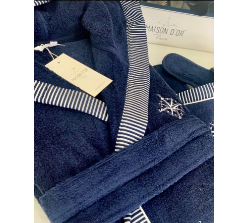 Marine Striped мужской халат Maison D'or синий