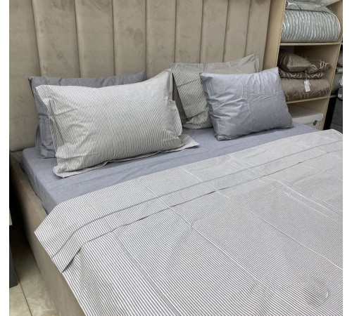 Natural Cotton полутороспальное постельное белье Maison D'or розовый узкая полоска
