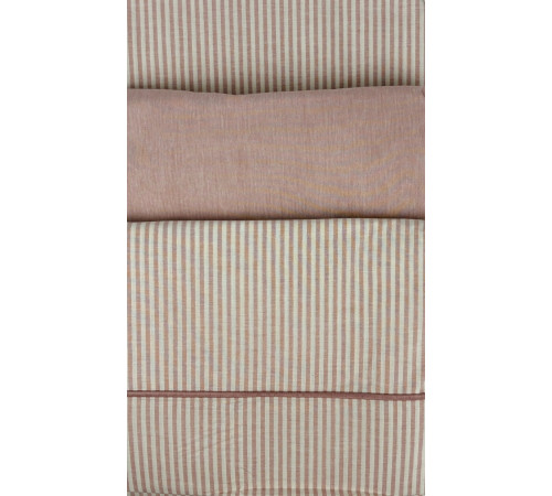 Natural Cotton полутороспальное постельное белье Maison D'or розовый узкая полоска