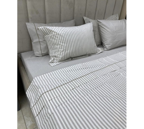 Natural Cotton полутороспальное постельное белье Maison D'or розовый широкая полоска