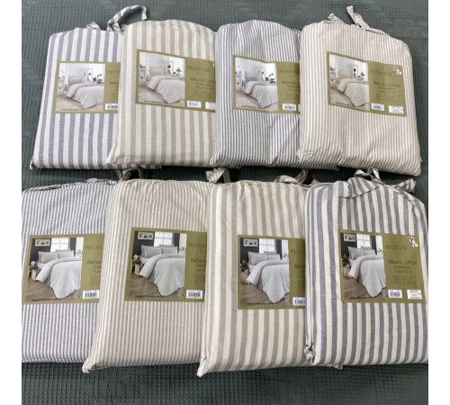 Natural Cotton полутороспальное постельное белье Maison D'or розовый узкая полоска