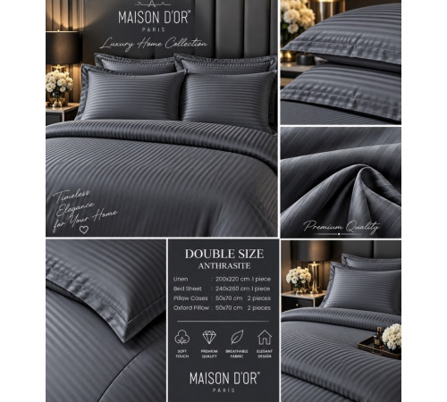 New Rails двуспальное белье Maison D'or антрацит купить