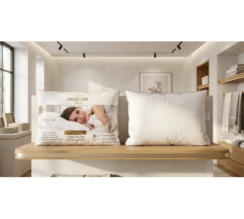 Plumes Twin 50x70 см (50% пух, 50% перо) серебряная кайма подушка Maison D'or