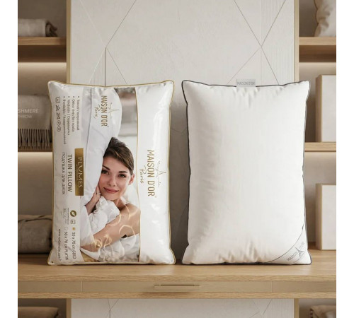 Plumes Twin 50x70 см (50% пух, 50% перо) серебряная кайма подушка Maison D'or