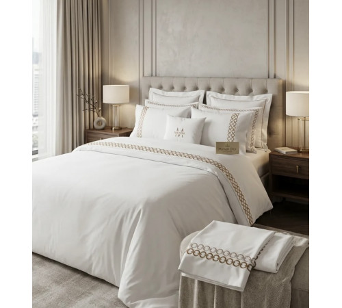 Maison Premium двуспальное постельное белье бежевый