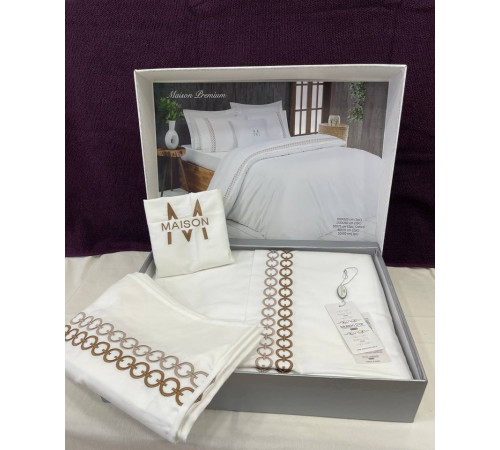 Maison Premium двуспальное постельное белье бежевый