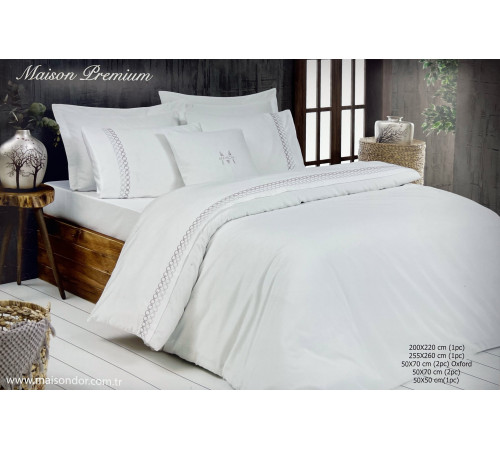 Maison Premium двуспальное постельное белье серый