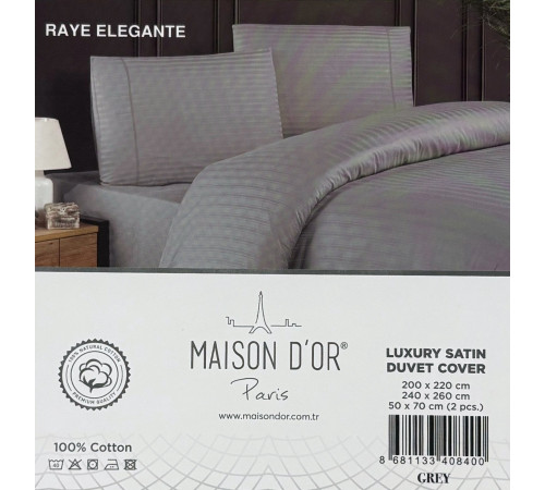 Raye Elegante двуспальное постельное белье Maison D'or серый
