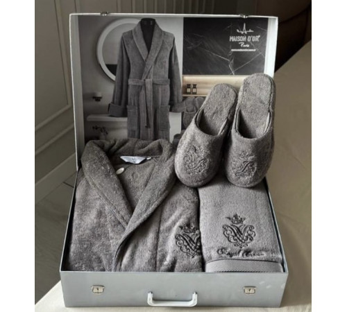 Royal Crown мужской халат Maison D'or антрацит 