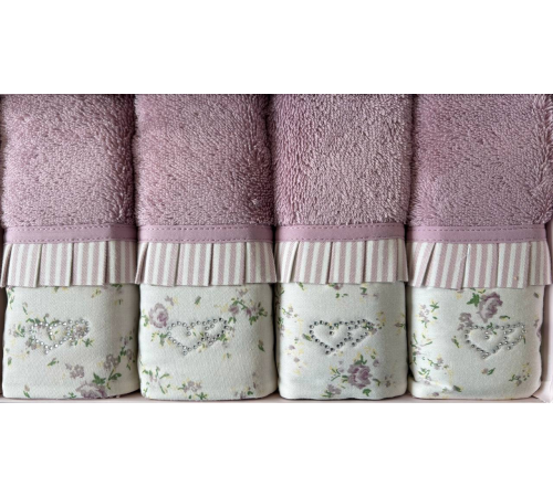 Набор полотенец Roses фиолетовый 30x50 см Maison D'or