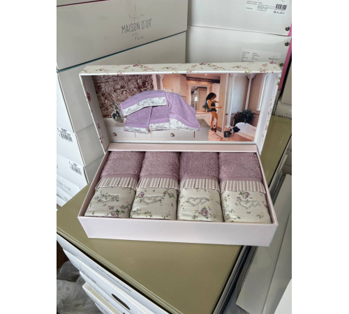 Набор полотенец Roses фиолетовый 30x50 см Maison D'or