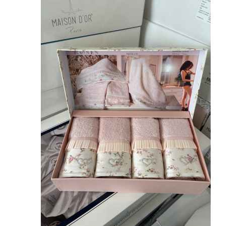 Набор полотенец Roses розовый 30x50 см Maison D'or