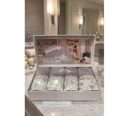Набор полотенец Roses фиолетовый 30x50 см Maison D'or