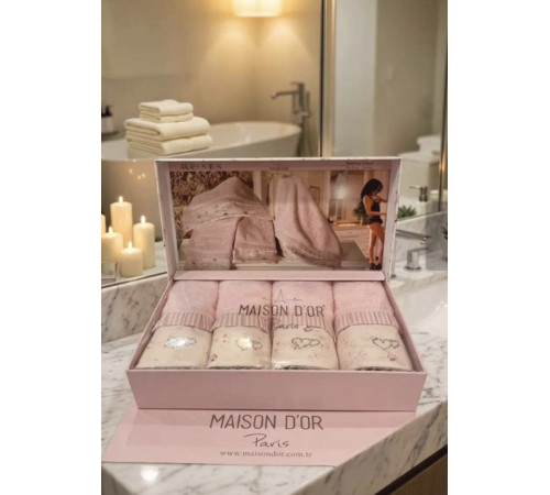 Набор полотенец Roses розовый 30x50 см Maison D'or