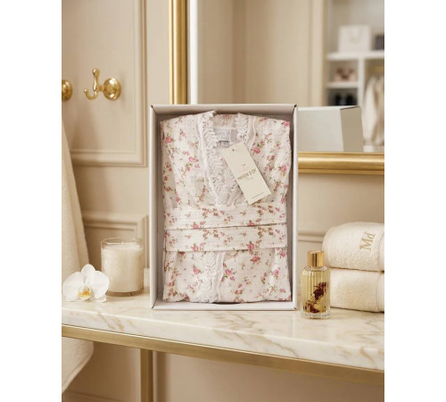Roses Camile short женский халат Maison D'or розовый 