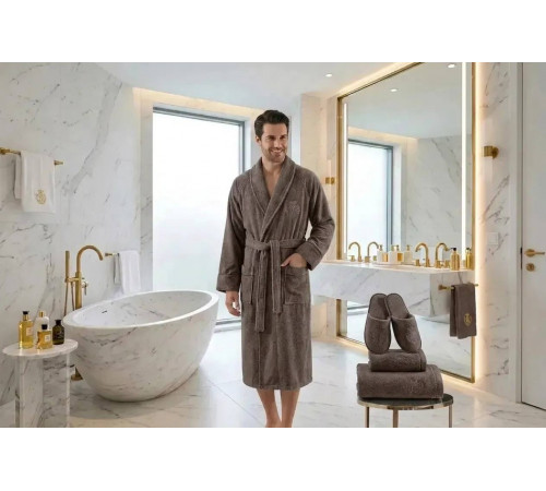 Royal Crown мужской халат Maison D'or антрацит 