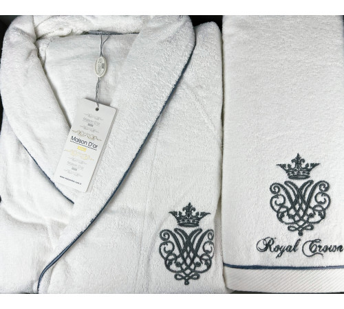 Royal Crown мужской халат Maison D'or белый 