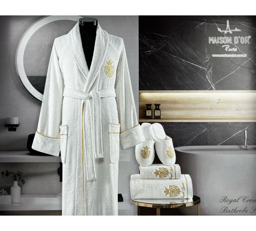 Royal Crown мужской халат Maison D'or ванильный