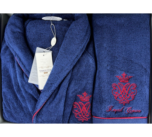 Royal Crown мужской халат Maison D'or синий 