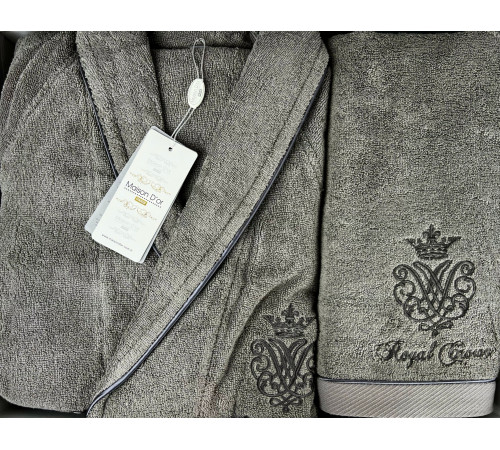 Royal Crown мужской халат Maison D'or антрацит 