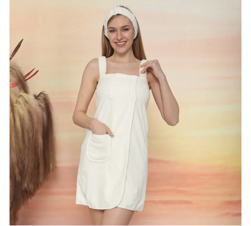 Набор килт + тапочки женский Sauna Skirt ванильный