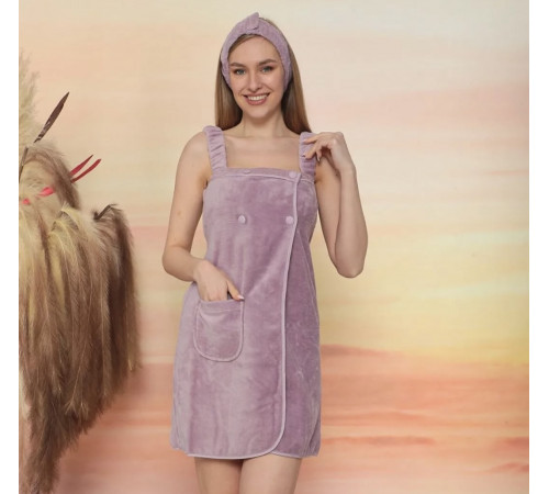 Набор килт + тапочки женский Sauna Skirt фиолетовый