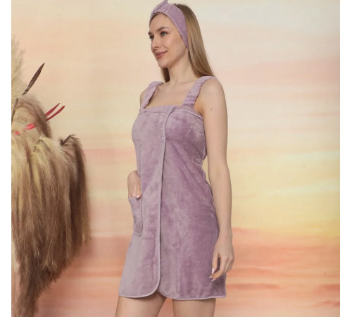 Набор килт + тапочки женский Sauna Skirt фиолетовый